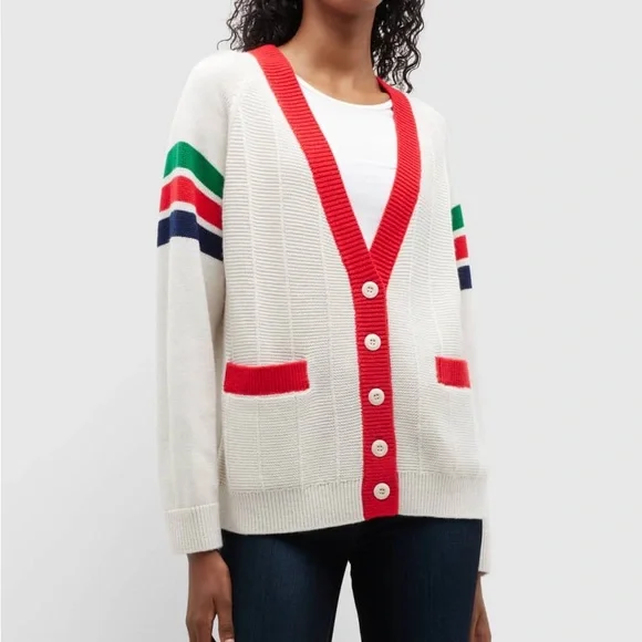 The Great. Varsity striped button down wool cardigan sweater size XS - Picture 2 of 7